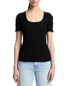7 For All Mankind Scalloped Edge Top In Black