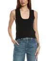 7 For All Mankind Scoop Neck Shell In Black