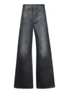7 For All Mankind Wide-leg Black Jeans With Classic Five-pocket Design In Black