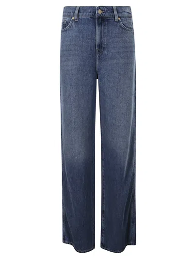 7 For All Mankind Scout Wide Leg Denim Jeans In Blue