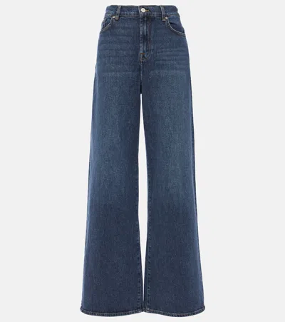 7 For All Mankind Scout High-rise Wide-leg Jeans In Blue
