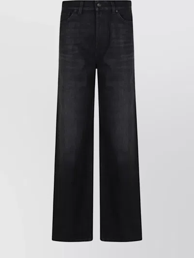 7 For All Mankind Scout Trousers Wide Leg Pockets In Black