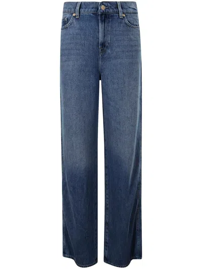 7 For All Mankind Scout Wide Leg Denim Jeans In Blue