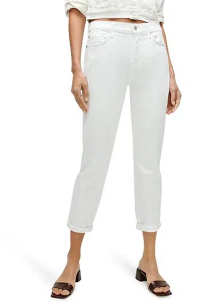 7 For All Mankind Seven Josefina Crop Boyfriend Jeans In Twill White