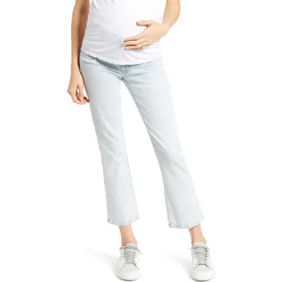 7 For All Mankind Seven Slim Kick High Waist Crop Maternity Jeans In Blue