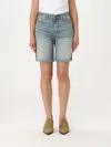 7 For All Mankind Lola Mid-rise Denim Shorts Clothing In Denim