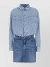 7 For All Mankind Short Denim Dress With Pockets And Belt Loops In Blue