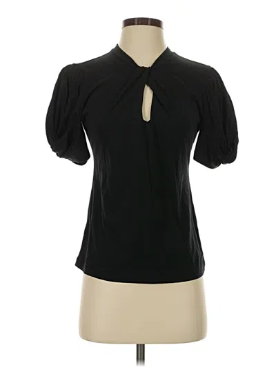 7 For All Mankind Short Sleeve Blouse In Black
