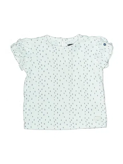 Pre-owned 7 For All Mankind Kids' Short Sleeve Blouse In Blue