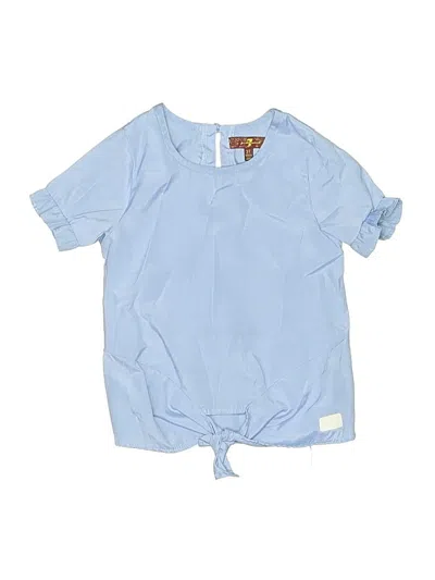 Pre-owned 7 For All Mankind Kids' Short Sleeve Blouse In Blue
