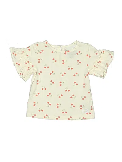 Pre-owned 7 For All Mankind Kids' Short Sleeve Blouse In Yellow
