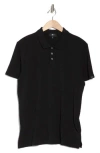 7 For All Mankind Short Sleeve Cotton Piquè Polo In Black