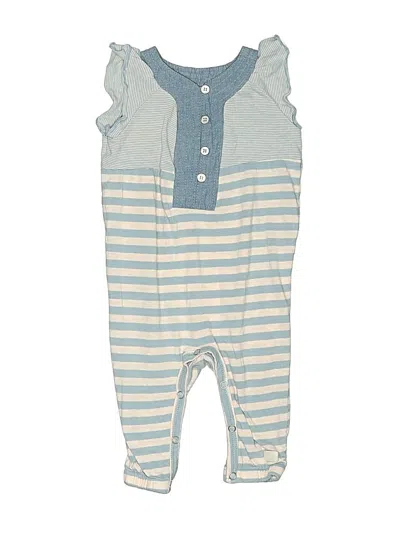 Pre-owned 7 For All Mankind Babies' Short Sleeve Onesie In Blue