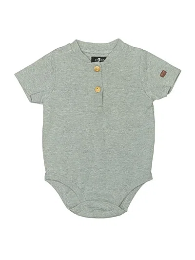 Pre-owned 7 For All Mankind Kids' Short Sleeve Onesie In Gray