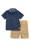 7 FOR ALL MANKIND SHORT SLEEVE POLO & CARGO SHORTS SET