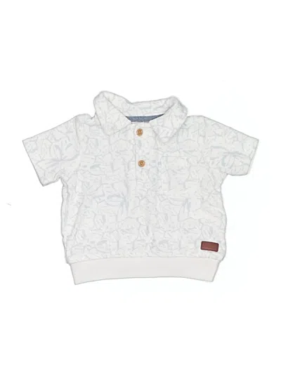 Pre-owned 7 For All Mankind Babies' Short Sleeve Polo In Ivory