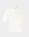 7 For All Mankind Short-sleeve Polo Top In Linen Ostuni