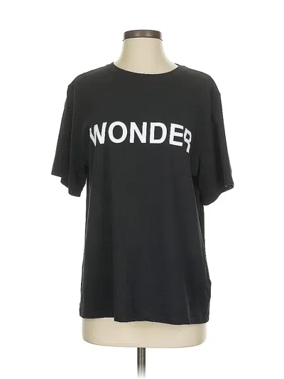 Pre-owned 7 For All Mankind Short Sleeve T-shirt In Black