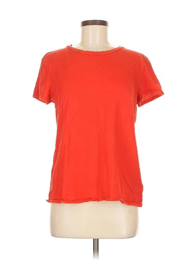 Pre-owned 7 For All Mankind Short Sleeve T-shirt In Orange
