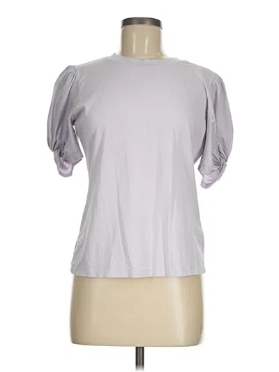 Pre-owned 7 For All Mankind Short Sleeve Top Gray Mock Neckline Tops