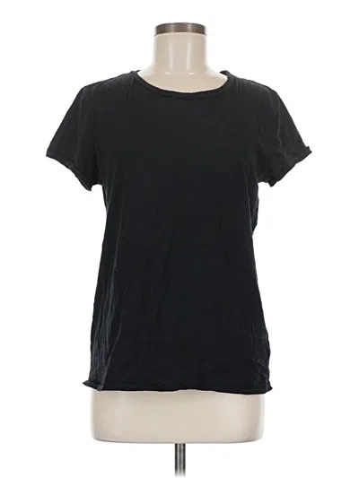 Pre-owned 7 For All Mankind Short Sleeve T-shirt In Black
