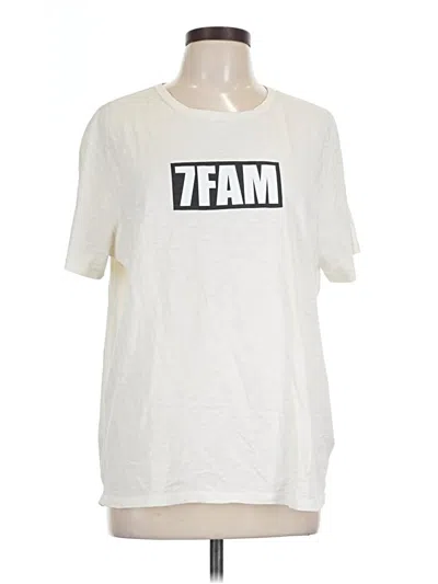 Pre-owned 7 For All Mankind Short Sleeve T-shirt In Ivory