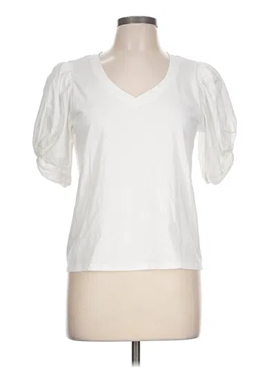 Pre-owned 7 For All Mankind Short Sleeve T-shirt In Ivory