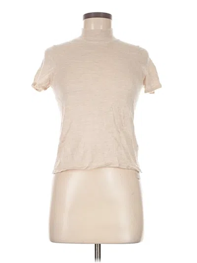 Pre-owned 7 For All Mankind Short Sleeve Turtleneck In Brown