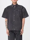 7 For All Mankind `over Camp Shirt Caviar` Shirt In Black