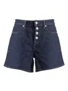 7 For All Mankind Kori Button-fastening Denim Shorts In Black