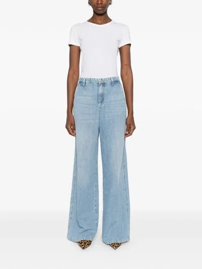 7 For All Mankind Side-pocket Wide-leg Jeans In Blue