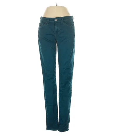 7 For All Mankind Skinny Corduroy Pants In Teal In Black
