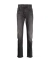 7 For All Mankind Skinny-cut Washed Jeans In Black