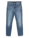 7 For All Mankind Mid-rise Skinny Cropped Denim Trousers In Blue