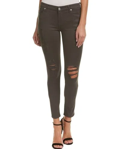 7 For All Mankind Skinny Distressed Jeans In Grey