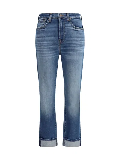 7 For All Mankind Skinny Groovy Jeans In Navy