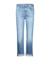7 For All Mankind Relaxed Skinny Groovy Blue Jeans In Blue