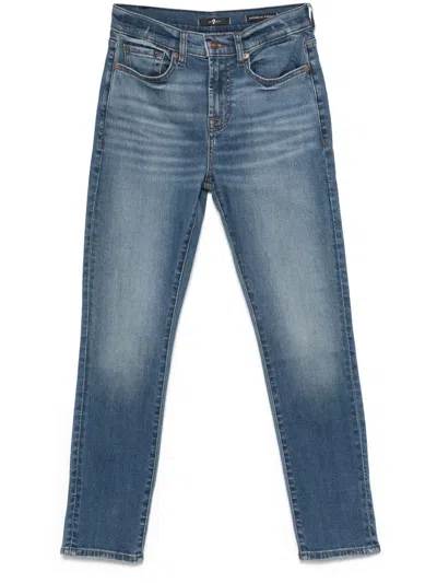 7 For All Mankind Skinny Jeans In Blue