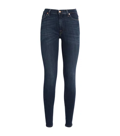 7 For All Mankind Skinny Slim Illusion Luxe Jeans In Blue