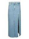 7 For All Mankind Celeste Denim Long Skirt In Blue