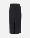 7 For All Mankind Black Kellie Skirt In Black