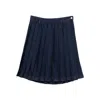 7 For All Mankind Pleated Skirt In Blue