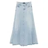7 For All Mankind High-waisted Denim Maxi Skirt In Blue