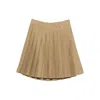 7 For All Mankind Pleated Skirt In Brown