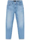 7 For All Mankind Sky Blue Calie Straighnt Cropped Jeans
