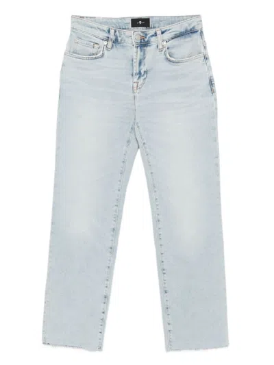 7 FOR ALL MANKIND SKY BLUE CROPPED CALIE JEANS