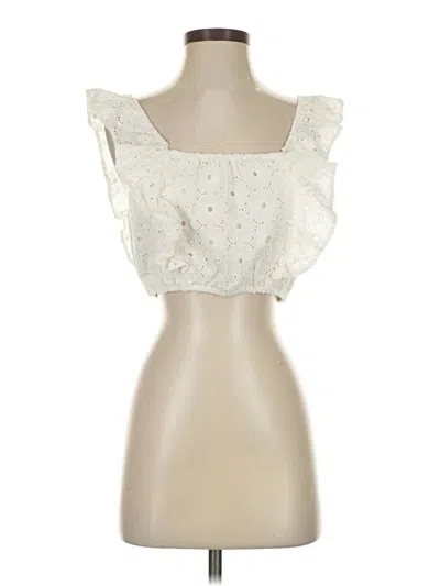 Pre-owned 7 For All Mankind Sleeveless Blouse In White