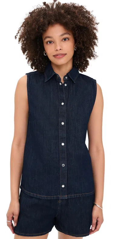 7 For All Mankind Sleeveless Shirt Blossom In Pink