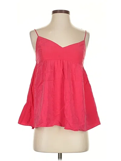 Pre-owned 7 For All Mankind Sleeveless Silk Top Pink Sweetheart Neckline Tops