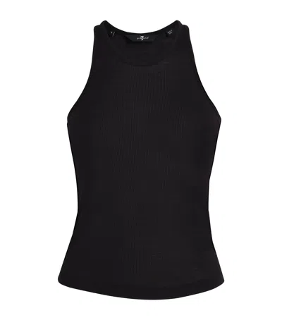7 For All Mankind Sleeveless Tank Top In Black